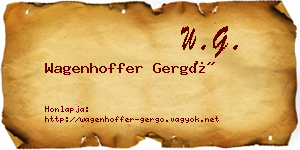 Wagenhoffer Gergő névjegykártya