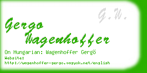 gergo wagenhoffer business card